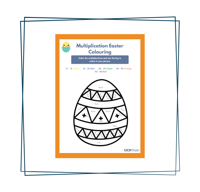 5 times tables – Easter colouring sheet