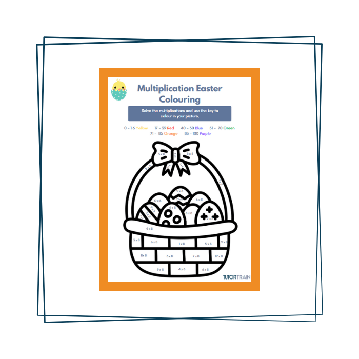 8 times tables - Easter colouring sheet