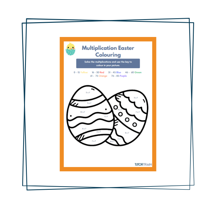 7 times tables – Easter colouring sheet